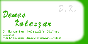 denes koleszar business card
